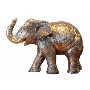 Elefant i polyresin sølv  h:8cm